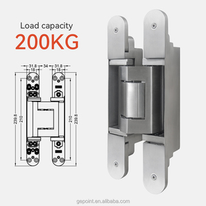 Bisagras de Repuesto 3D TE640 para Puertas Cortafuegos, 200 kg, AD200, Acero Inoxidable 304, <span class=keywords><strong>Bisagra</strong></span> Oculta Ajustable en Tres Dimensiones para Puertas Blindadas - Product Image 2