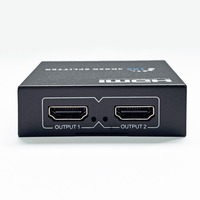 Répartiteur 4K 2K 1.4 (1 entrée, 2 sorties) pour double moniteur, boîtier métallique noir mat, prise en charge audio-vidéo 3D