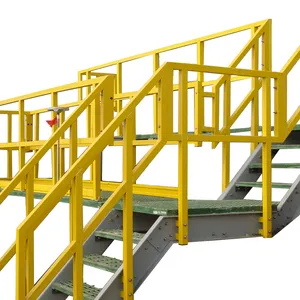 Pultruded 쉽게 조립 및 난간 손 및 난간 구조 모양 계단 난간 frp 난간 설치