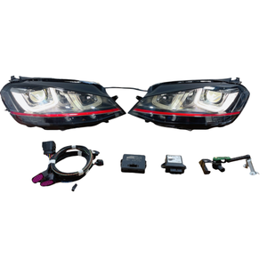 Ensemble de phares au xénon pour VW <span class=keywords><strong>Golf</strong></span> <span class=keywords><strong>7</strong></span> <span class=keywords><strong>GTI</strong></span> 2015-2017, garniture rouge, phare au xénon HID, remplacement de phare de voiture - Product Image 3
