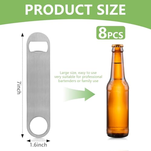 Ouvre-bouteille plat en acier inoxydable robuste, ouvre-bière professionnel pour les barmans, les bars à domicile, outils, compatible lave-vaisselle, lame de bar - Product Image 4