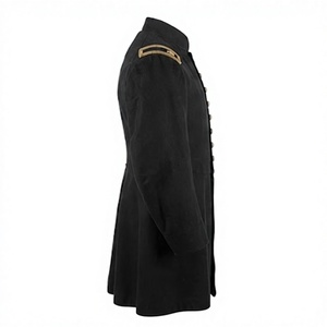 Factory Manufacturing 100% <b>Woolen</b> Fabric High Quality Handmade Black Color Frock Coat for Men's - Product Image 5