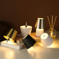 Lampe de table moderne à LED rechargeable par USB, à poser sur une bouteille de vin, portable, avec commande tactile, abat-jour en métal, pour l'éclairage de la chambre à coucher