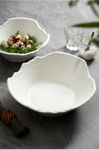 Nouveauté Céramique Plat À Soupe Irrégulier Cassé Conception Blanc Porcelaine Bol Ramen Nouilles Fruits Salade Bols Restaurant <span class=keywords><strong>Vaisselle</strong></span> - Product Image 4