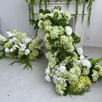 Witte Cascade Kunstbloemenarrangement Bruiloft Achtergrond Zijden Rozen Orchideeën Bloemrij voor Bruiloft Haarddecoratie