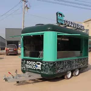 Truk Makanan penuh dilengkapi 4m terjangkau Trailer makanan sesuai pesanan Tiongkok dengan peralatan dapur lengkap