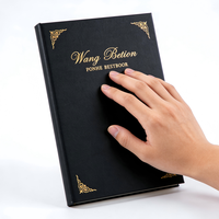Carnets de notes à couverture rigide avec estampage doré pour fournisseurs scolaires, carnets de notes personnalisés noirs, agendas