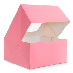 Window Bakery Boxes With Printed 20-pack Custom 9 X 5 X 4 Inch Heart Window Pink 12x8 10x10x2.5 Pastry Cookie Cake Bakery Boxes With Window And Handle