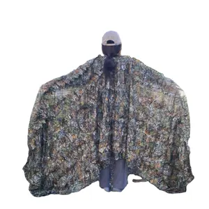 3d Bladeren Camouflage Poncho Mantel Pakken Outdoor Ghillie Pak Voor De Jacht Vogels Kijken
