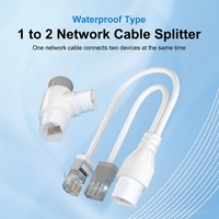 Adaptateur de connecteur de câblage réseau PoE 2 en 1, séparateur Ethernet étanche en plastique 100M 12V RJ45 pour système de sécurité CCTV et caméra IP