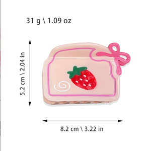 Nuevo Estilo de Pinza para el Cabello de Acetato con Lazo Dulce y Lindo Clip de Fresa para Niñas, Pinza de Tiburón para la Parte Trasera de la Cabeza con Diseño de Donut de Chocolate - Product Image 2