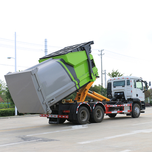 10 bánh HOWO cánh tay cuộn xe tải với 16cbm móc nâng <span class=keywords><strong>container</strong></span> phía sau loader-bán tự động móc cánh tay rác máy nén để bán - Product Image 2