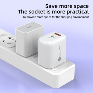 Adaptateur mural PD 20W ultra-rapide, chargeur de voyage USB A+C de qualité supérieure avec prises EU/US/UK, compatible avec iPhone, États-Unis - Product Image 5