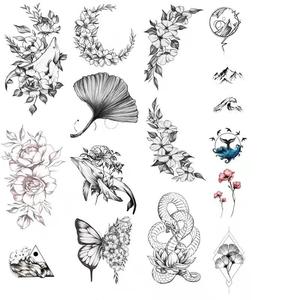 Tatouages temporaires Autocollants Papillons de fleurs et Art corporel de style mixte multicolore Tatouages temporaires pour femmes - Product Image 6