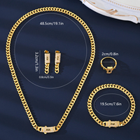 MEIZI Vente en Gros, Ensemble de Bijoux Marocain Plaqué Or 18 Carats, Parure de Bijoux de Mode avec Zircons pour Mariage et Mariée