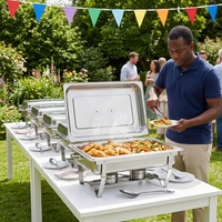 TAIDING Réchaud de buffet rectangulaire en acier inoxydable 11L avec certification FDA/FCM