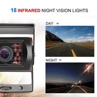 Moniteur miroir AHD étanche 7 pouces 4 broches avec vision nocturne et caméra de recul HD pour camion/caravane/bus/remorque à ressorts