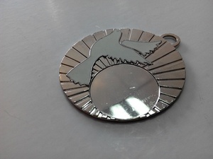 Medaglia in Metallo Argento Lucido con Smalto Morbido, Colomba della Pace con Adesivi - Product Image 4