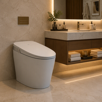 WC intelligent moderne ARROW avec cuvette allongée, installation murale, matériau céramique, drainage en S, siège chauffant