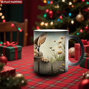 <b>Ceramic</b> <b>Mug</b> 11oz Frosted Black Heat Sensitive Color Changing Cup Wedding Guest Keepsake - Product Image 2