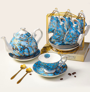 Van Gogh Oil Painting Almond Blossom Tree Afternoon <b>Tea</b> Ceramic Bone China Coffee <b>Set</b> Gift Box - Product Image 1