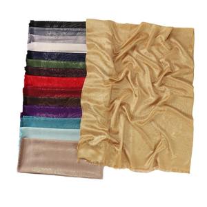 Syal sutra imitasi pola Jacquard baru Indonesia untuk wanita 70*175CM syal Polyester Glitter berkilau bungkus kepala hijab Muslim - Product Image 5