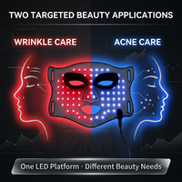 Masque de luminothérapie LED professionnel pour les soins du visage, lumière rouge, bleue, infrarouge et photothérapie ambrée