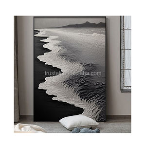 Pintura Decorativa 3D con Vista al Mar y Paisaje Costero, Marco de Aleación de Aluminio y Cristal, Impresión Digital, Marco Opcional para Dormitorio - Product Image 1