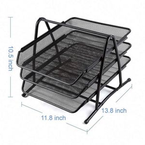 Hot Sale Letter Tray Desk <b>Organizer</b> 3-Tier Mesh Paper Tray Document, Letter, Office Paper <b>Organizer</b> - Product Image 4