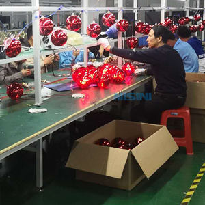 Chaud rouge jaune vacances lumineux noël illuminé suspendu led allumer des boules <span class=keywords><strong>de</strong></span> lueur <span class=keywords><strong>de</strong></span> verre pour la décoration d'arbre - Product Image 3