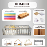 Lit superposé double moderne en bois massif de luxe pour enfants, lit Montessori, lit mezzanine enfant, lits pour enfants