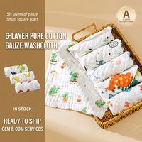 Lingettes pour bébé en gaze peignée 100% premium à 6 couches - Serviettes de visage en mousseline ultra-douces à bulles haute densité pour nouveau-nés et nourrissons