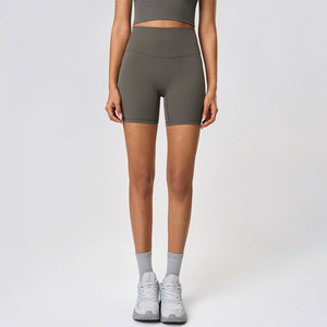 Shorts de sport taille haute pour <span class=keywords><strong>femme</strong></span>, doux et extensibles, effet push-up, contrôle du ventre, pour yoga, entraînement, gym, course à pied, cyclisme, fitness - Product Image 4