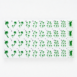 Set Mahjong Americano a Tema Spiaggia con Design di Palme e Ombrelloni Costieri, Tessere Complete, Gioco da Tavolo, Regalo per Serate di Gioco - Product Image 3