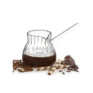 Sıcak satış el damla cezve kahve sunucusu su ısıtıcısı isıya dayanıklı cam kavisli türk cezve çay makinesi kolu ile