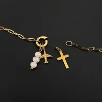 Collier DIY en acier inoxydable style Y2K eManco avec pendentifs en perles de poisson, accessoire de mode décontracté, vente directe d'usine