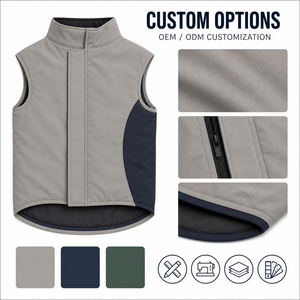 Manteau rembourré pour chien de couleur unie, coupe-vent, pour l'automne, bleu marine avec bordure noire, style décontracté - Product Image 2