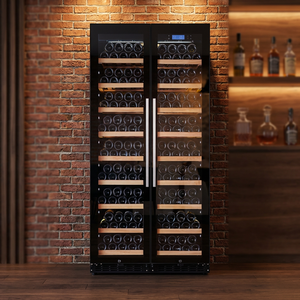 Cave à vin de qualité supérieure avec compresseur double, capacité de 274 bouteilles, étagères en bois et refroidissement par air - Product Image 6