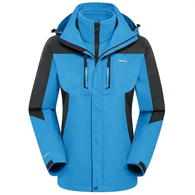 सस्ता 100% पॉलिएस्टर जैकेट बहु-परत हटाने योग्य Hoodies आउटडोर महिला सर्दियों 1 में 3 के साथ जैकेट