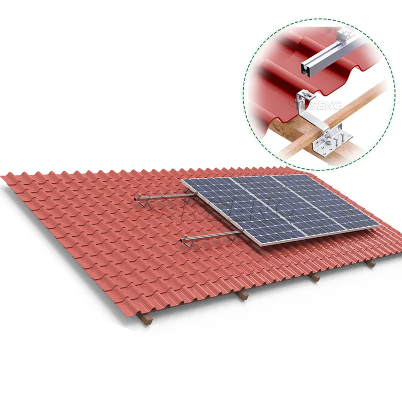 Nuovo design tegole solari sistema fotovoltaico staffa solare tetto tegola sistema di montaggio solare