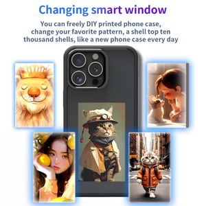 NFC Smart E-Ink Screen Píxeles de alta definición TPU + PC Diseño holográfico de lujo a prueba de golpes para 15 <span class=keywords><strong>Pro</strong></span> <span class=keywords><strong>Max</strong></span> DIY Fundas para teléfonos - Product Image 3