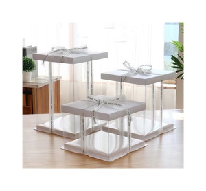 cheapest baking tall clear plastic cake box custom wholesale luxury tall cake boxes for handle plastic cake pop box