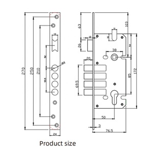 Khóa cửa chống trộm cao cấp SUS304 85*50mm, bền chắc, hiện đại, thân khóa bằng thép không gỉ, dành cho cải tạo nhà cửa - Product Image 3