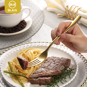 Alta Qualidade Heavy Aço Inoxidável Talheres e Talheres <span class=keywords><strong>Gold</strong></span> Finish Atacado para Restaurante Wedding Party
