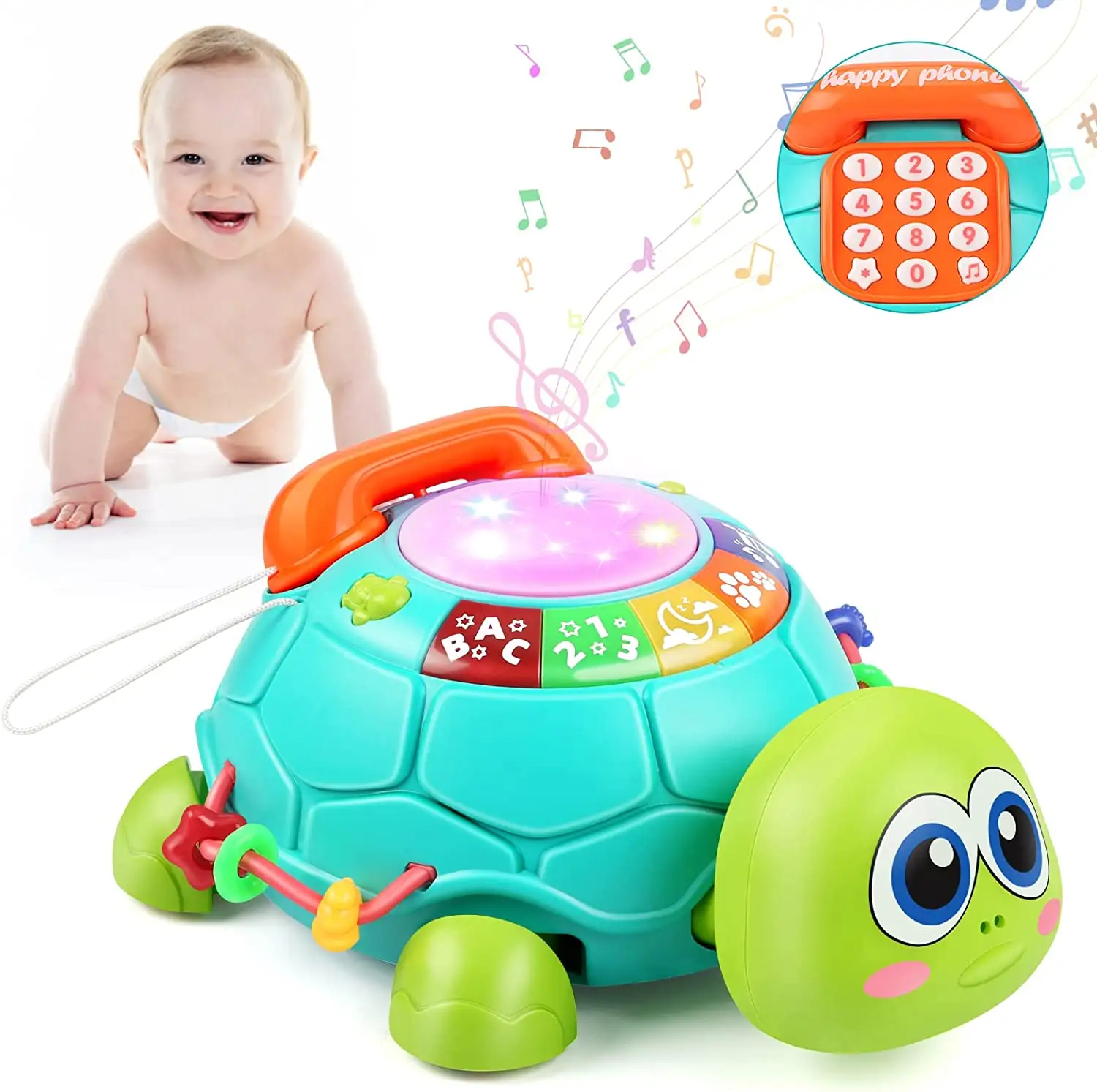 Musical Turtle Baby Toys Crawling Infant Toy Interactive Early Development Toy for 3 to 12 Months Babies