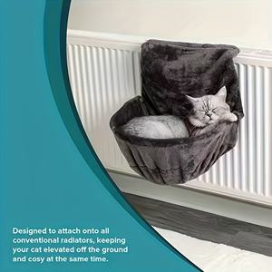 سرير مشعاع مريح ودافئ للقطط مع أرجوحة معلقة ناعمة بإطار حديدي متين مع نمط صلب سهل التركيب - Product Image 4