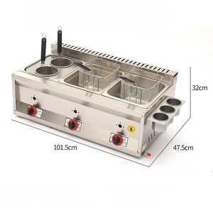 Fabriek Oem Friteuse Noodle Cooker 2 In 1 Voedingscombinatie Machine Rvs Friteuse Commercial - Product Image 6