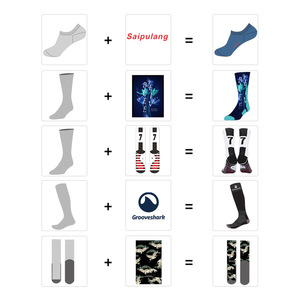 Chaussettes décontractées pour femmes avec motif planètes, longueur mi-mollet, mélange de nylon et de coton, taille unique - Product Image 2