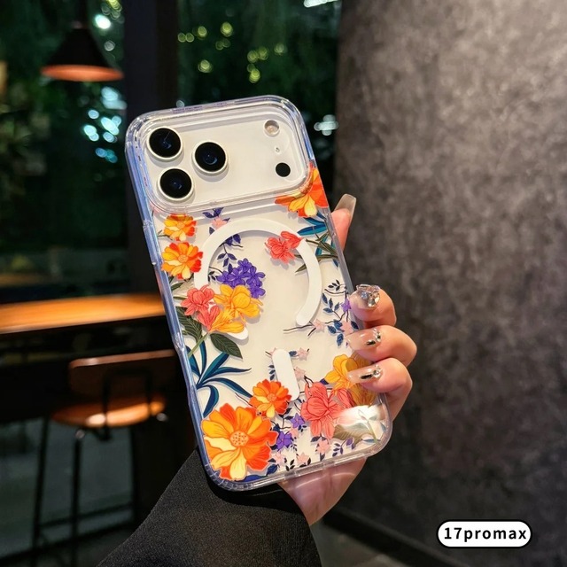 Watercolor Transparent Flowers Element Design Magnetic Phone Case For iPhone 17 17Pro max 17Air Colorful Daisy Cover