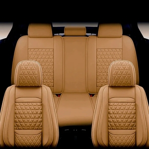 Fundas de Asiento de Cuero de Lujo para Automóvil, Color Personalizado, con Soporte Lumbar, Accesorio Universal para Estados Unidos, Transpirables y Protectoras - Product Image 1